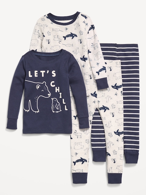 Snug-Fit Graphic Pajama 4-Piece for Toddler & Baby