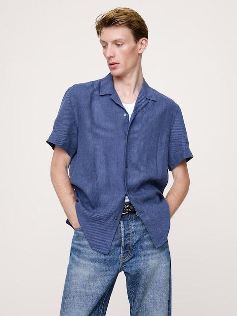 CHEMISE DE VACANCES À COUPE STANDARD EN LIN