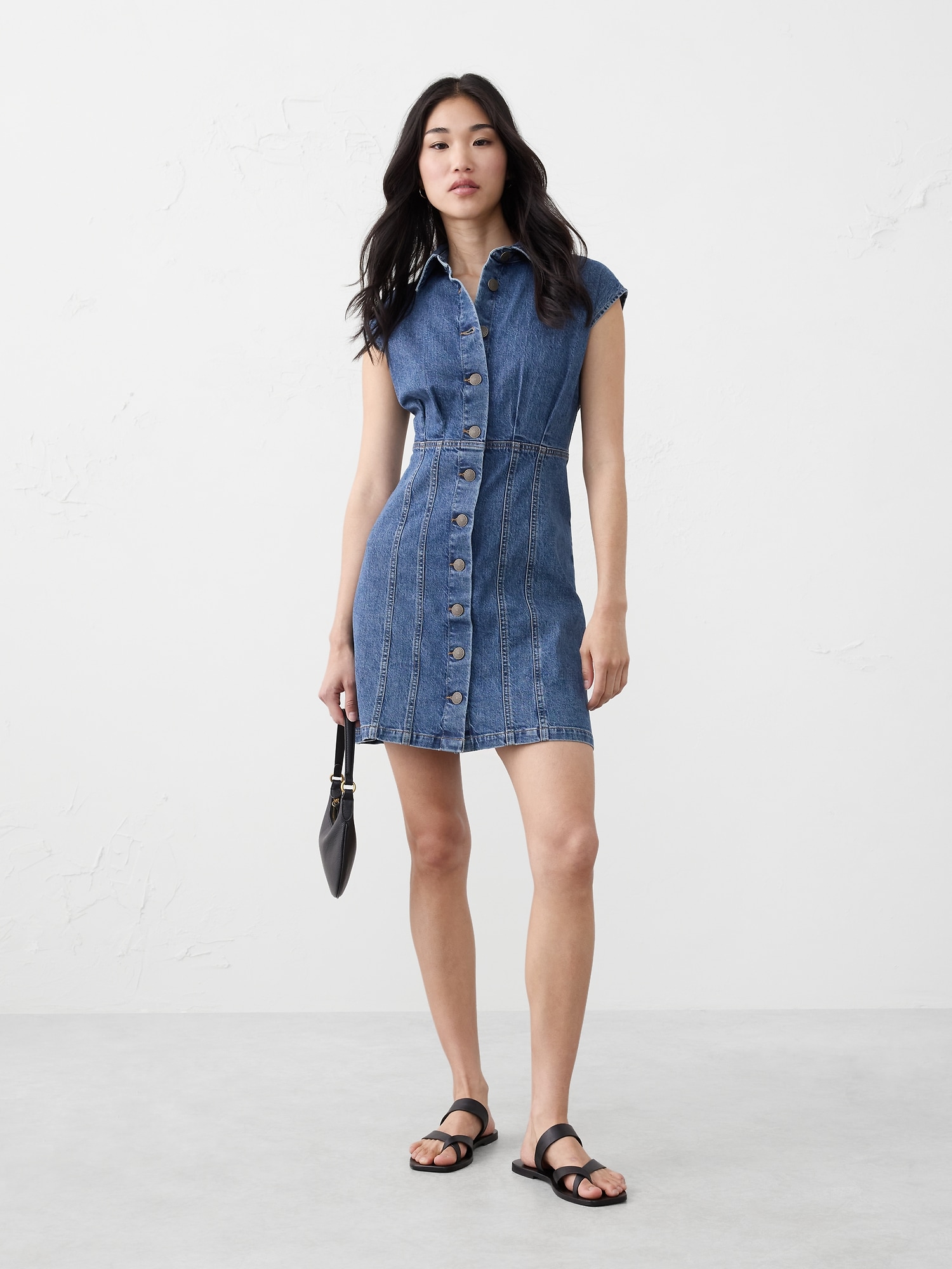 ROBE-CHEMISIER COURTE EN DENIM