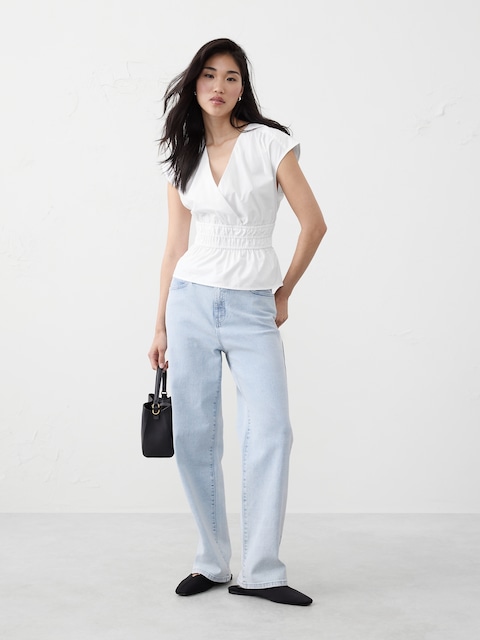 Elastic Surplice Top