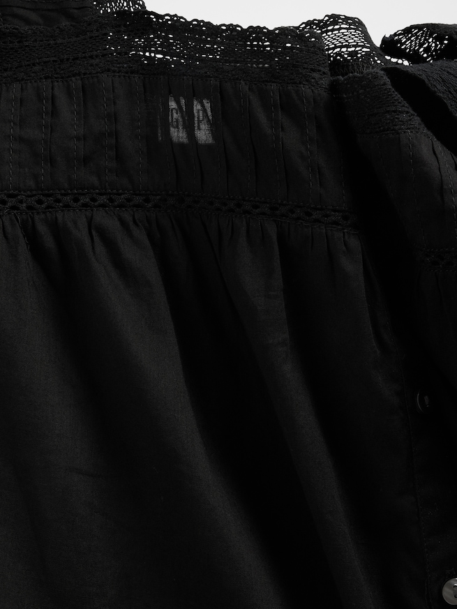 レーストリミング スクエアネック トップス-4