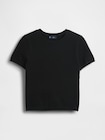 CashSoft カシミヤタッチ ストレッチ チビTシャツ-5