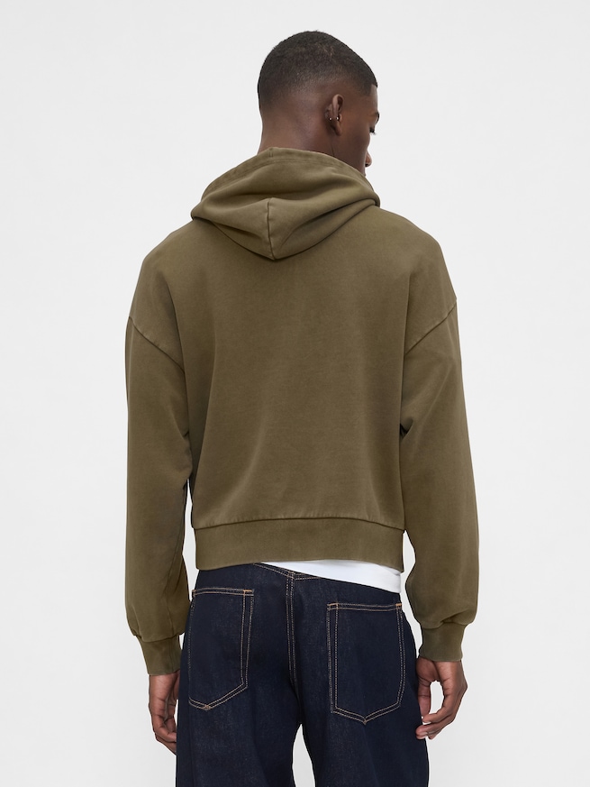 ヘビーウェイト オーバーサイズ クロップド GAPロゴパーカー-2