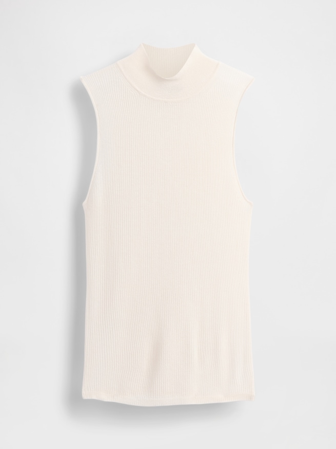 シアー リブ モックネックタンクトップ-4