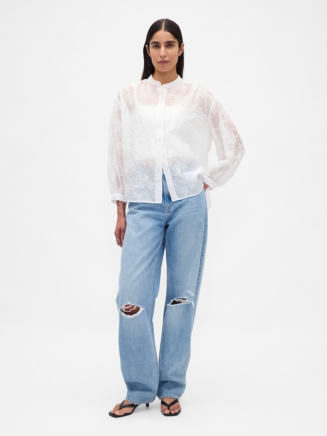 シアーボイル フローラルシャツ-1