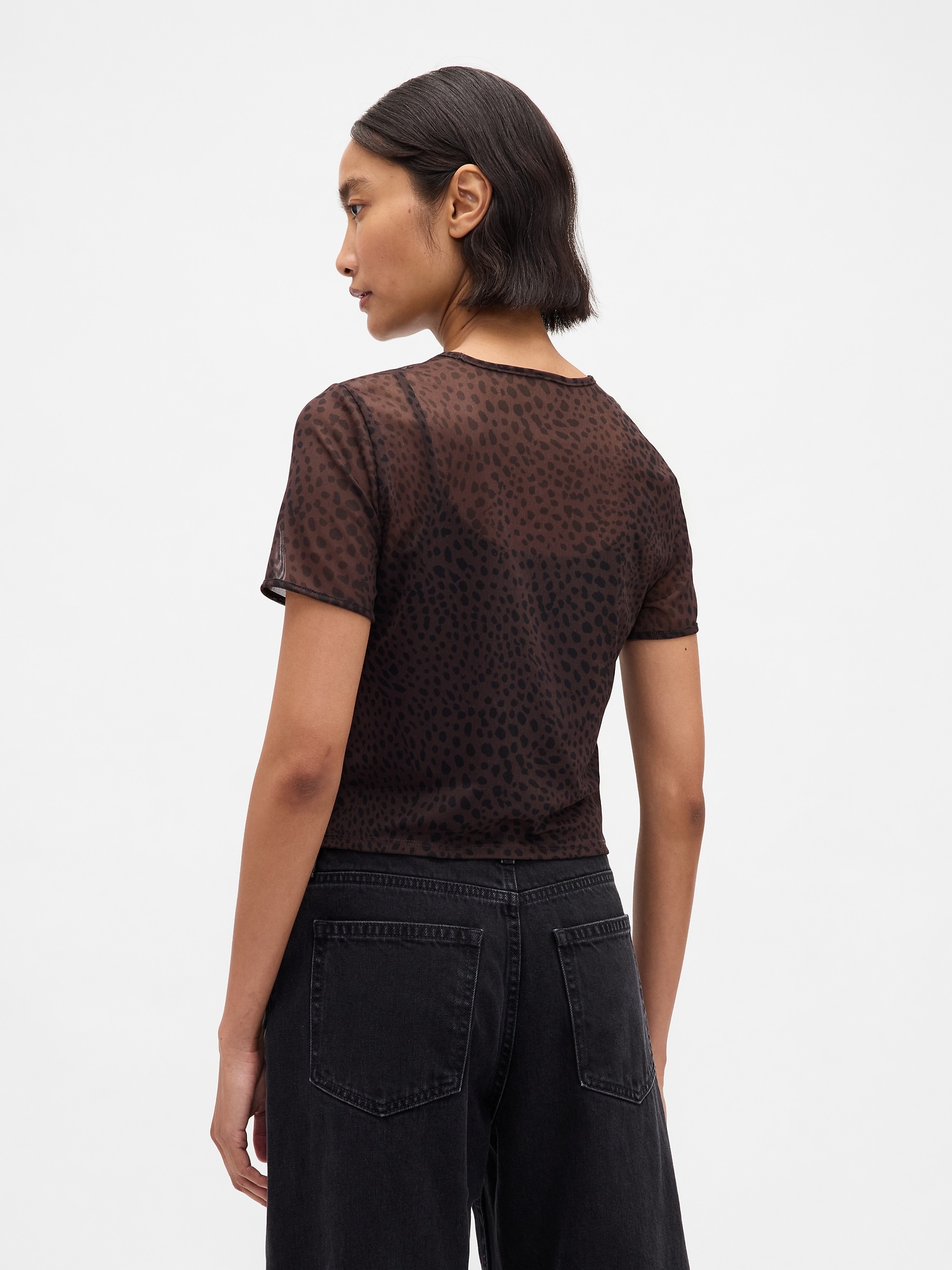 メッシュ クロップドTシャツ-2