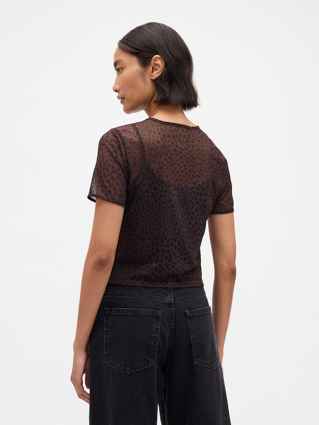 メッシュ クロップドTシャツ-2