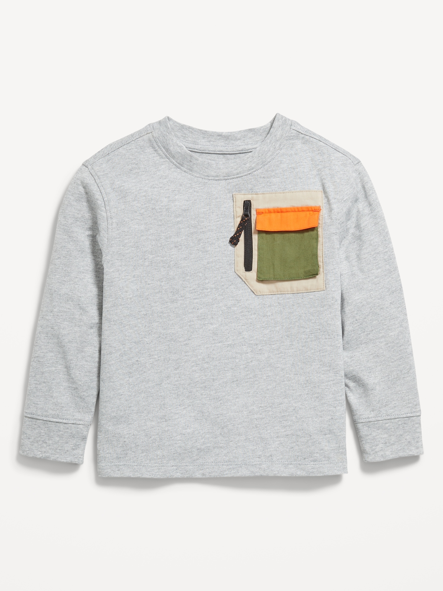 T-SHIRT UTILITAIRE SURDIMENSIONNÉ À POCHE ET À MANCHES LONGUES POUR TOUT-PETIT GARÇON