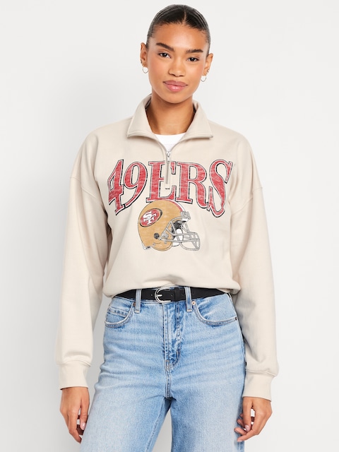 San Francisco 49ers Oversized Half-Zip Sweatshirt