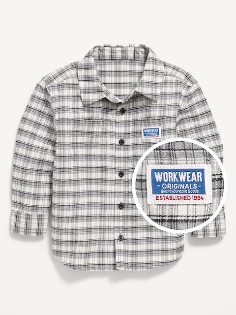 CHEMISE EN FLANELLE À CARREAUX AVEC POCHE POUR TOUT-PETIT GARÇON