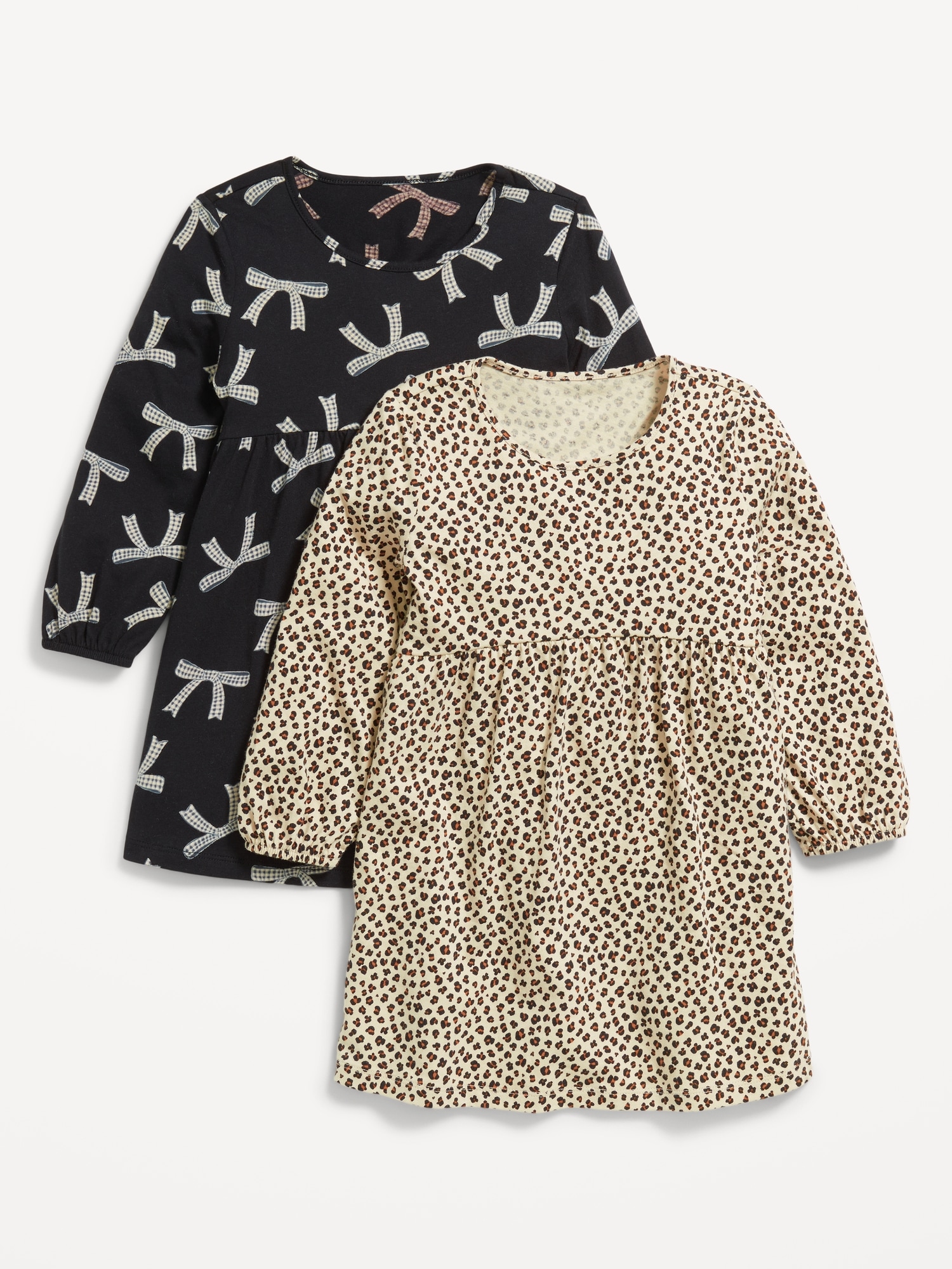 ROBE AJUSTÉE ET ÉVASÉE À MANCHES LONGUES POUR TOUTE-PETITE FILLE (PAQUET DE 2)