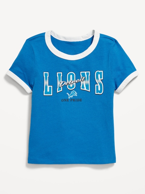 Detroit Lions Fitted Graphic Ringer T-Shirt for Girls