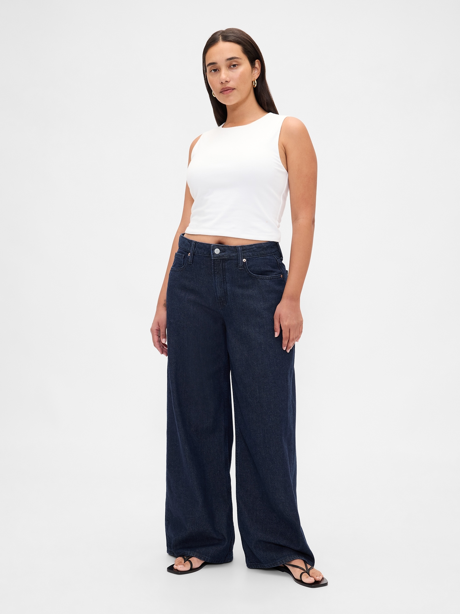 Curvy Mid Rise UltraSoft Baggy Jeans