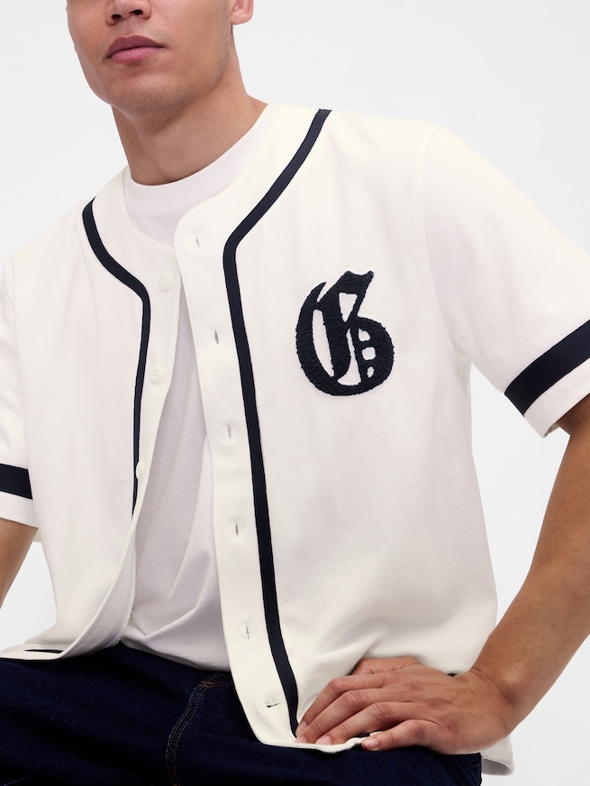 バーシティスタイルGAPロゴ ベースボール ジャージTシャツ-3