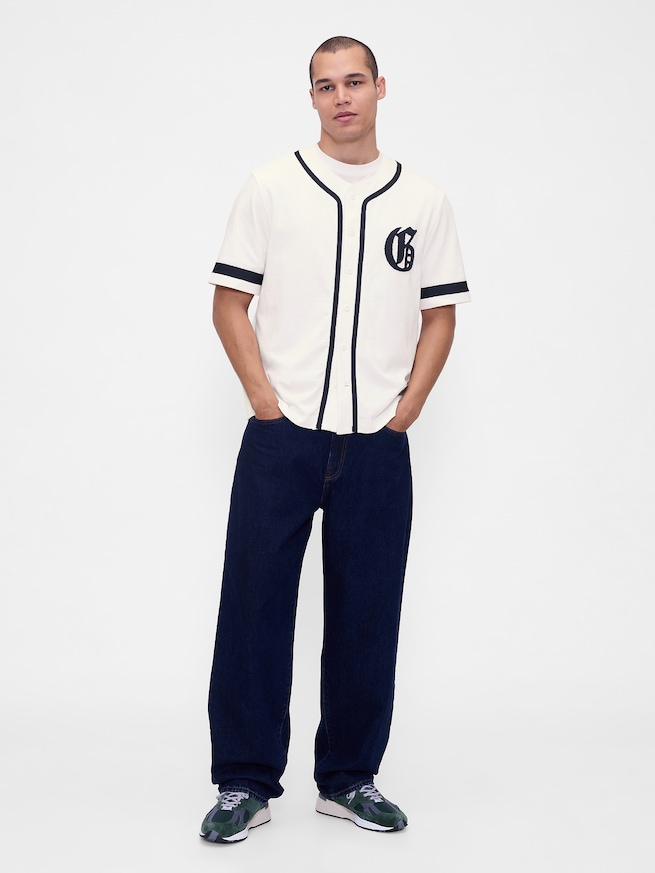 バーシティスタイルGAPロゴ ベースボール ジャージTシャツ-1