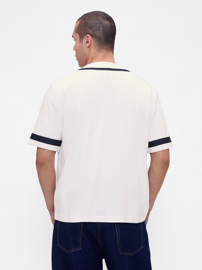 バーシティスタイルGAPロゴ ベースボール ジャージTシャツ-2