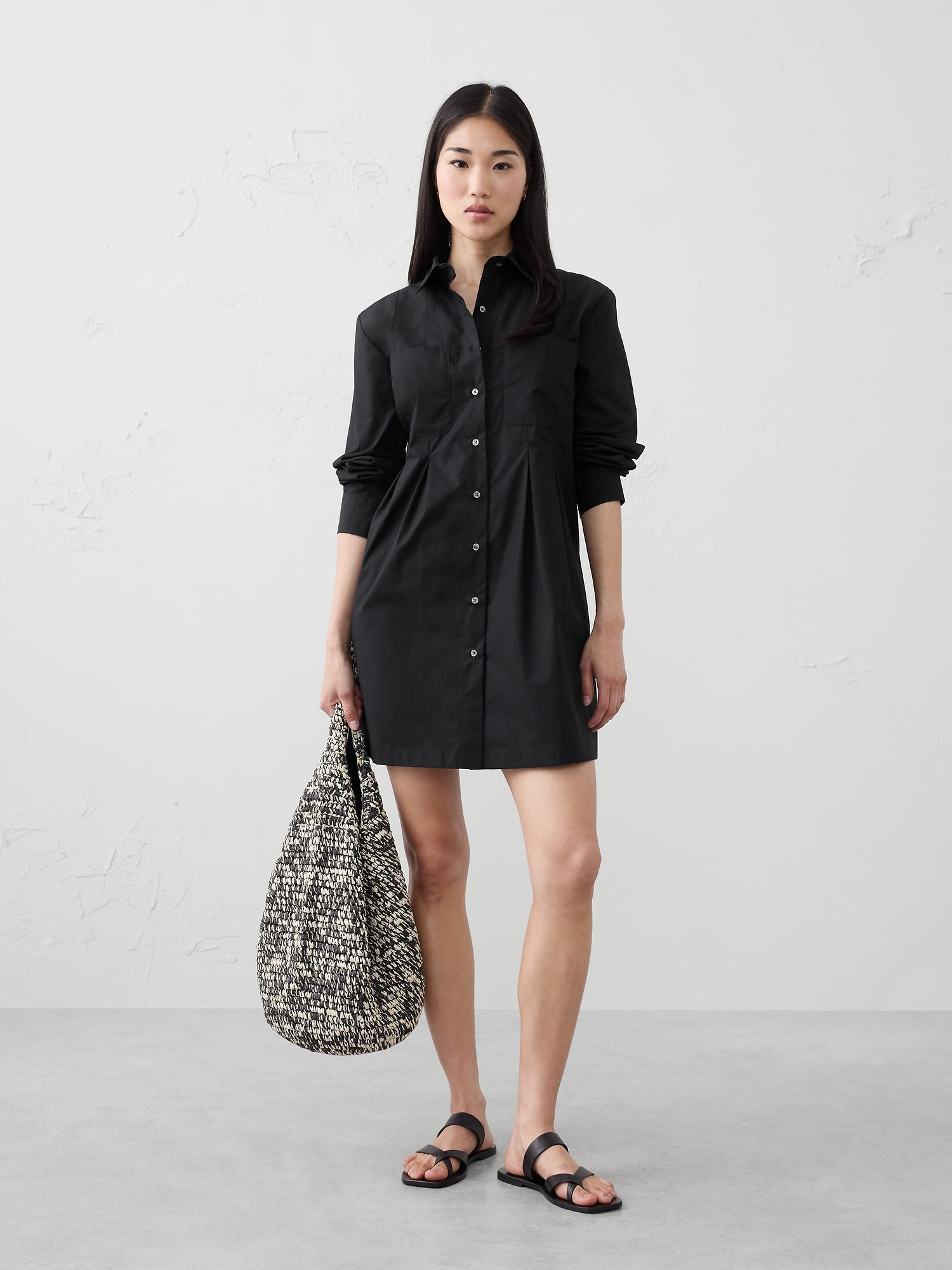 Pocketed Mini Shirtdress