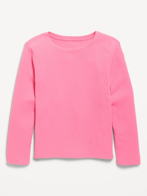 Softest Long-Sleeve Ribbed T-Shirt for Girls