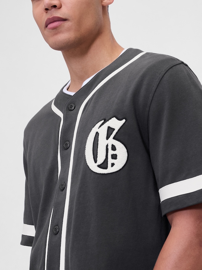 バーシティスタイルGAPロゴ ベースボール ジャージTシャツ-3