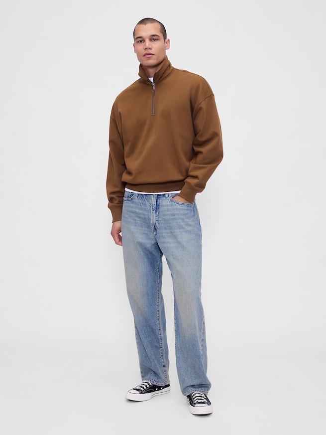 ヘビーウェイト オーバーサイズ 1/4ジップアップ プルオーバー-1