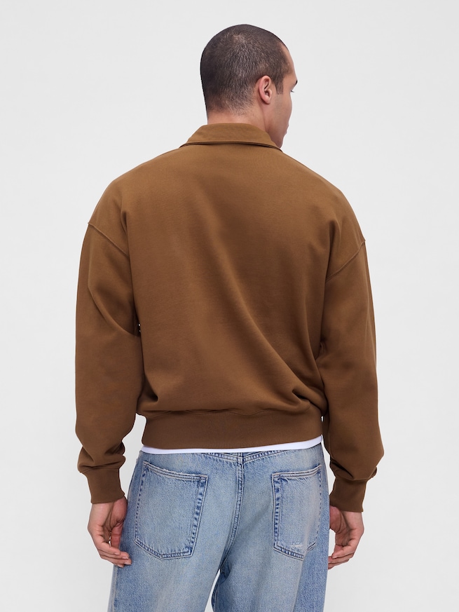 ヘビーウェイト オーバーサイズ 1/4ジップアップ プルオーバー-2