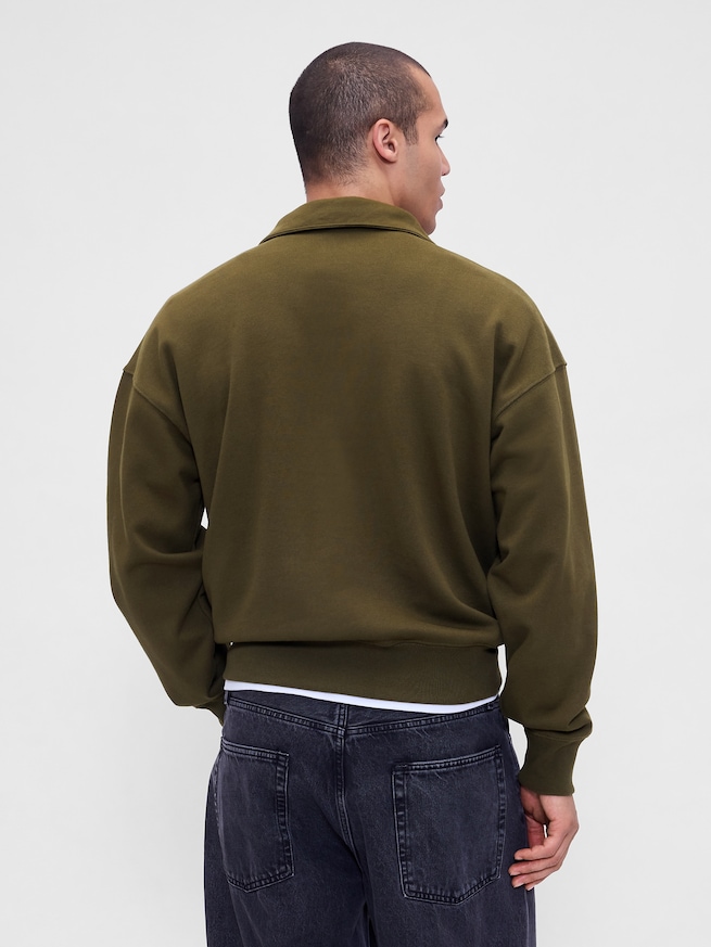 ヘビーウェイト オーバーサイズ 1/4ジップアップ プルオーバー-2