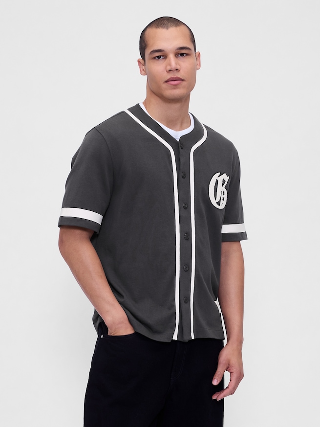 バーシティスタイルGAPロゴ ベースボール ジャージTシャツ-0
