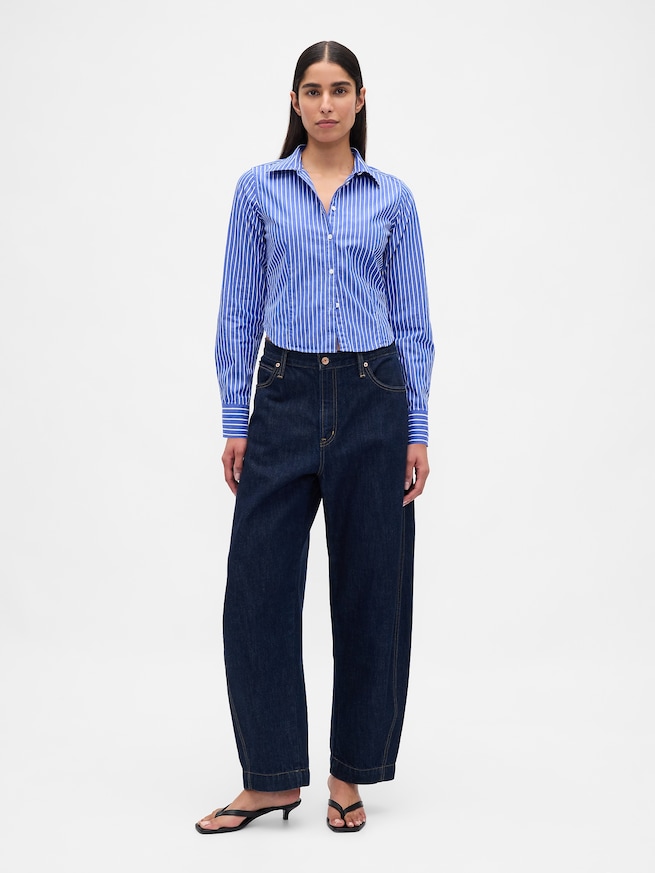 オーガニックコットン フィット クロップドシャツ-1