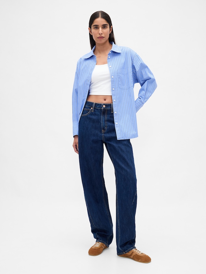 オーガニック コットンポプリン ビッグシャツ-1