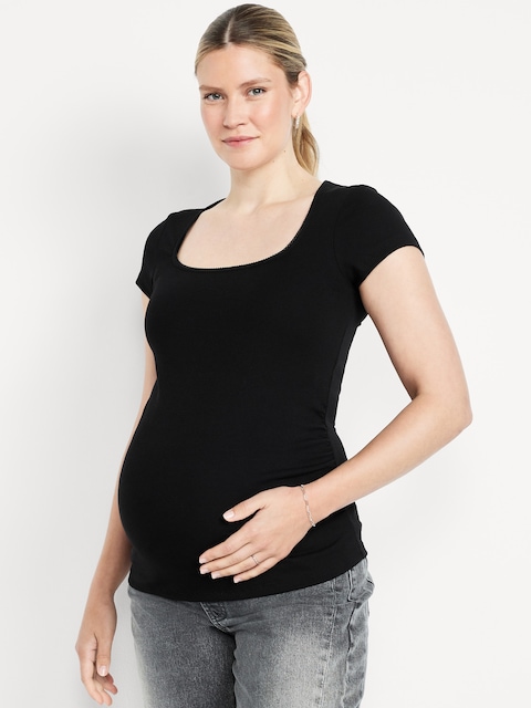 Maternity Trapeze-Neck T-Shirt