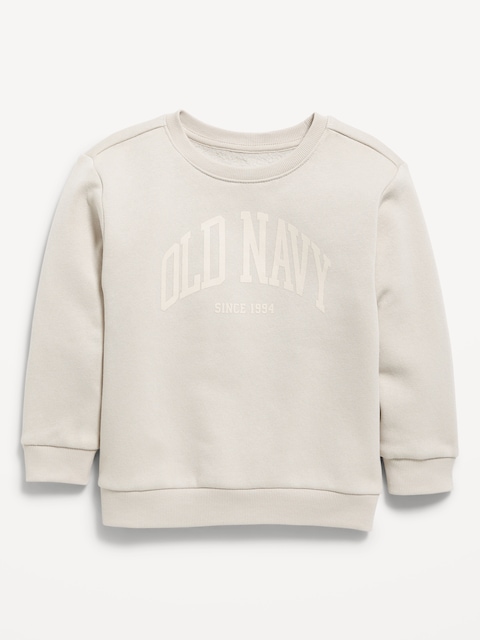 Oversized Unisex Logo-Graphic Crew-Neck Sweatshirt for Toddler