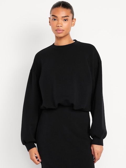 Bounce Fleece Bubble-Hem Sweatshirt