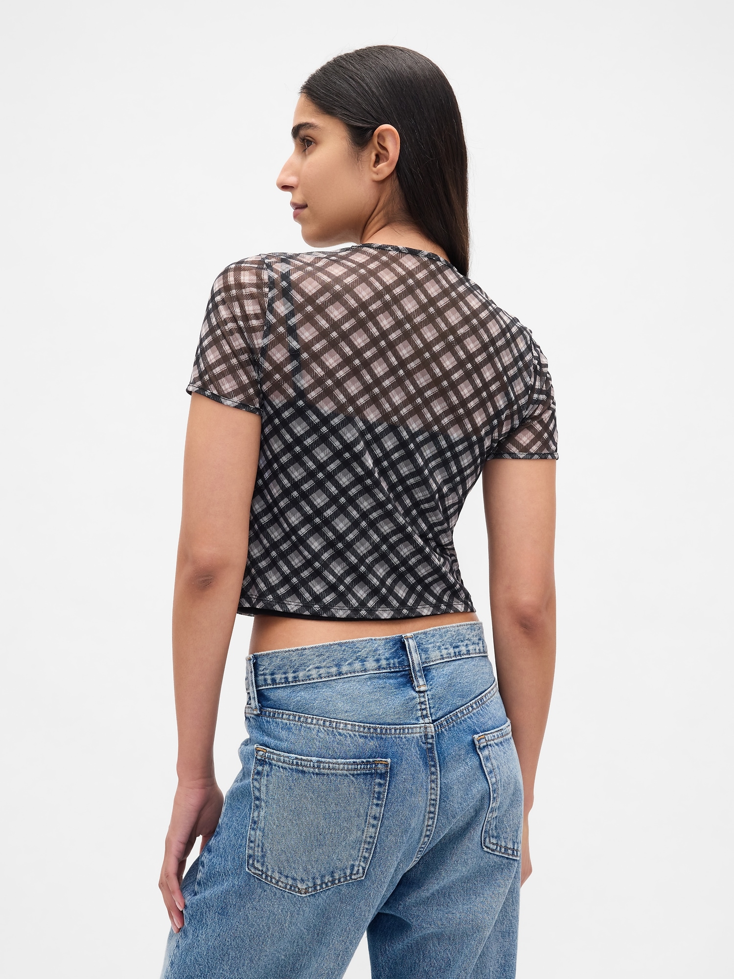 メッシュ クロップドTシャツ-2