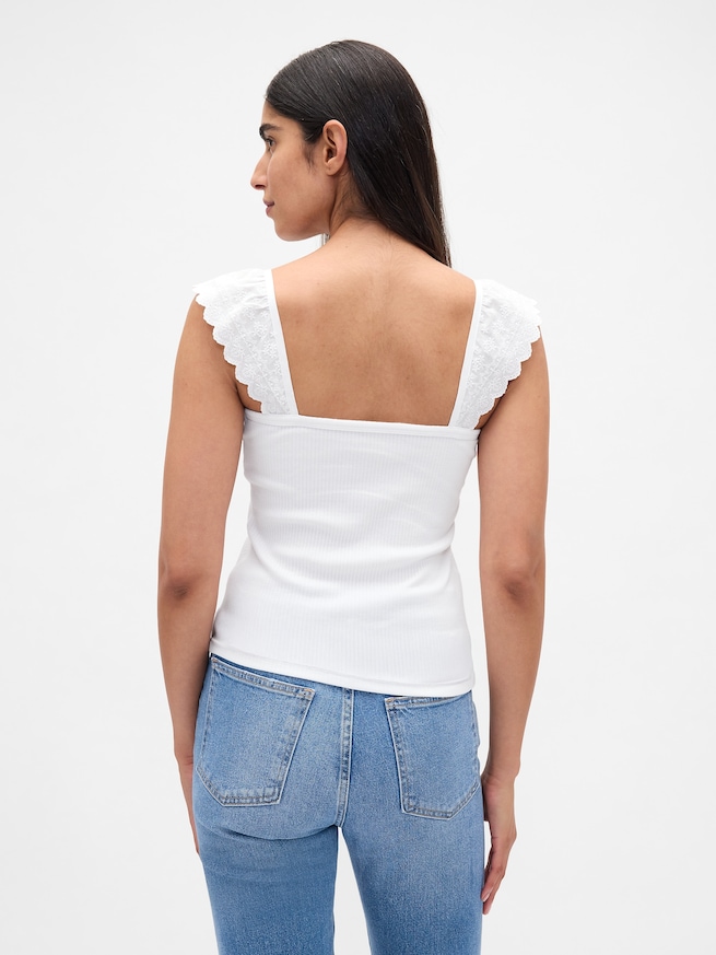 モダンリブ フラッターフリル タンクトップ-2