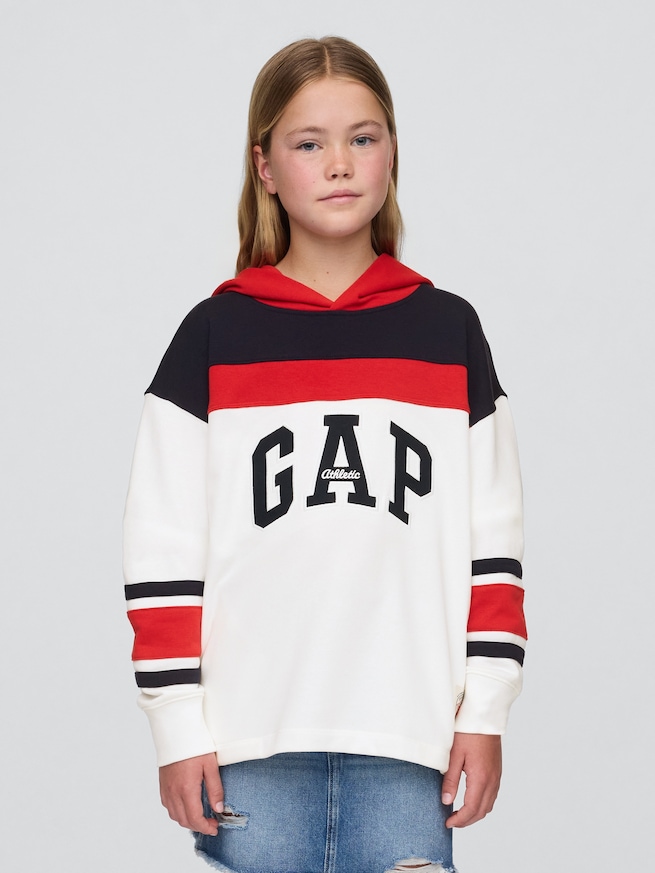 ヴィンテージソフト カラーブロック GAP Athleticロゴ パーカー (キッズ)-2