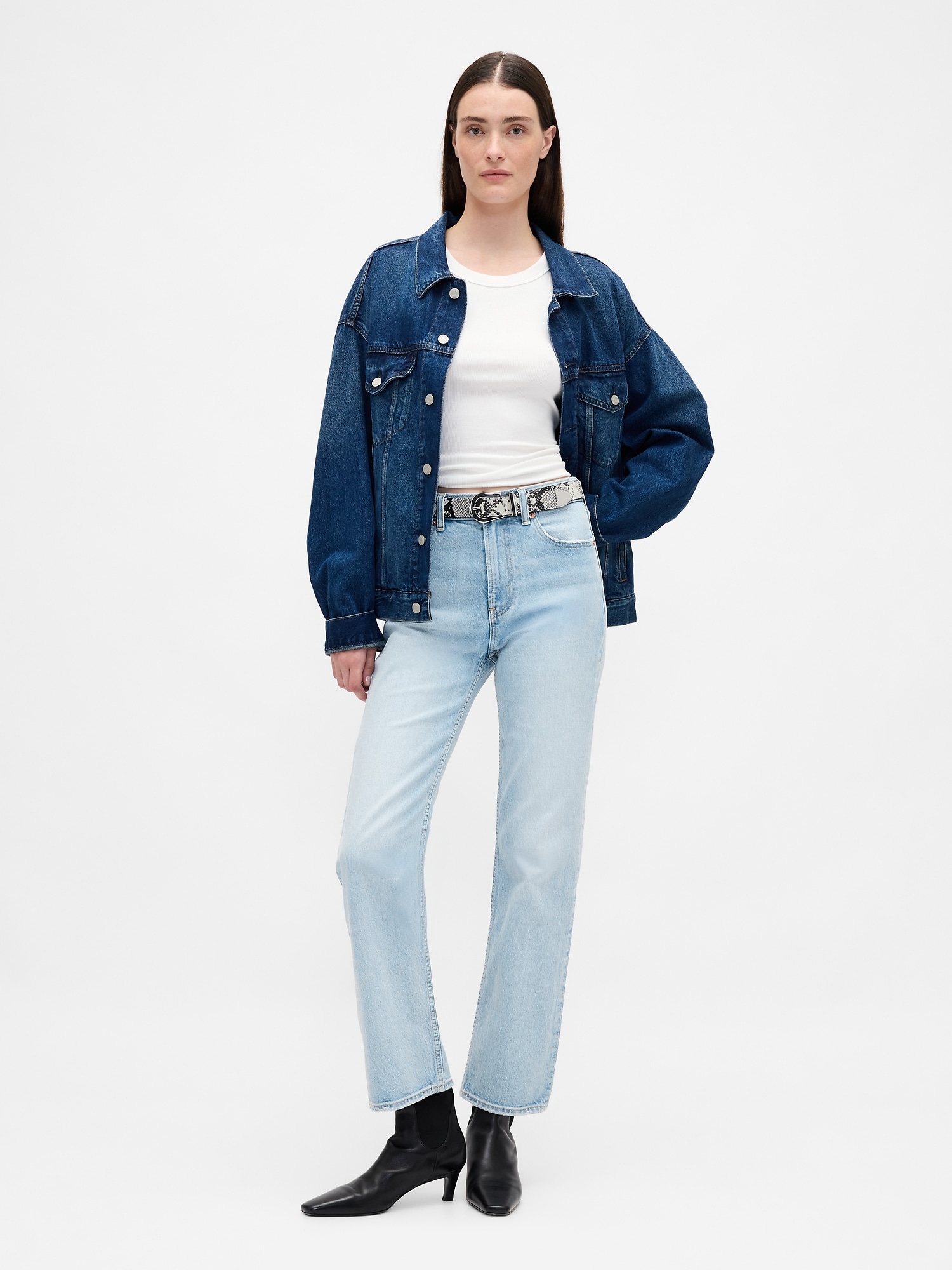 High Rise '90s Slim Straight Crop Jeans