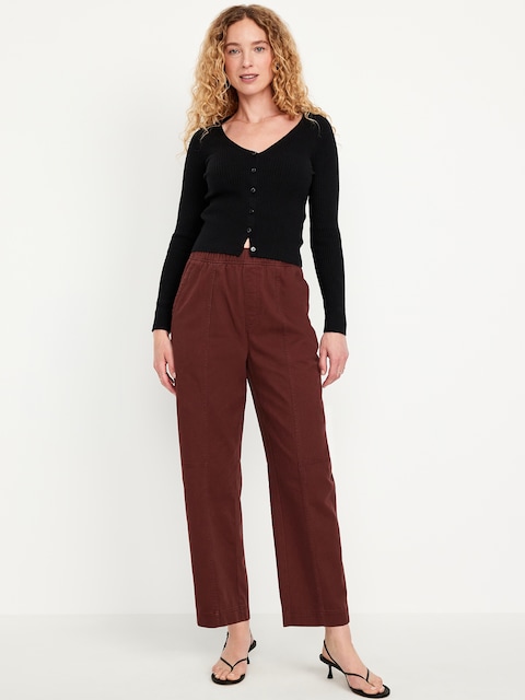 High-Waisted Barrel Ankle Pants