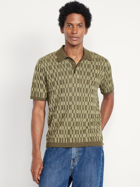 Short-Sleeve Sweater-Knit Polo