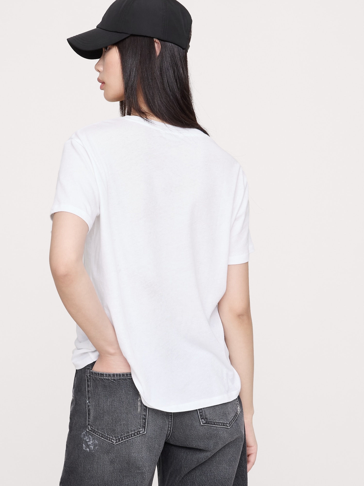 オーバーサイズ コットン シルク クルーネックTシャツ-1