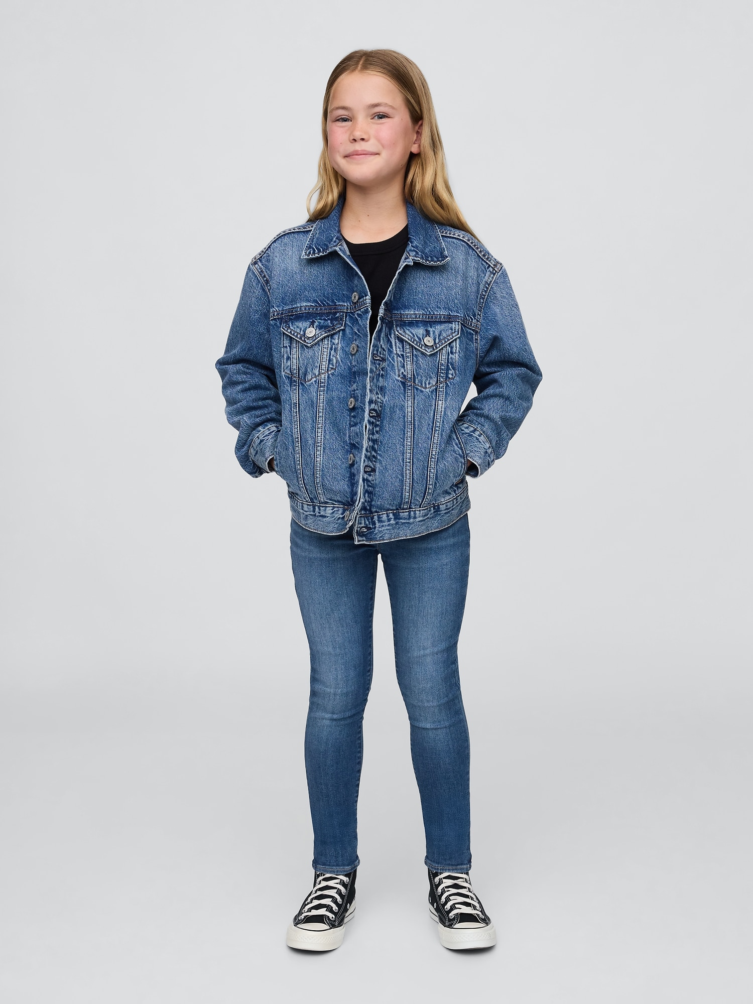 JEGGING À TAILLE BASSE MOYENNE ÉLASTIQUE EN TISSU WASHWELL POUR ENFANT