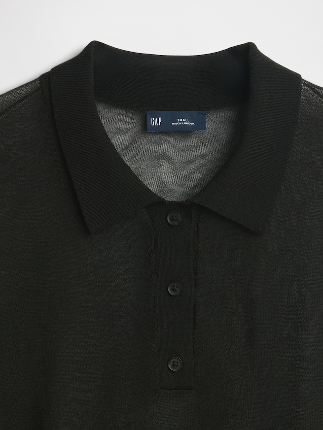 シアー クロップド ポロセーター-3