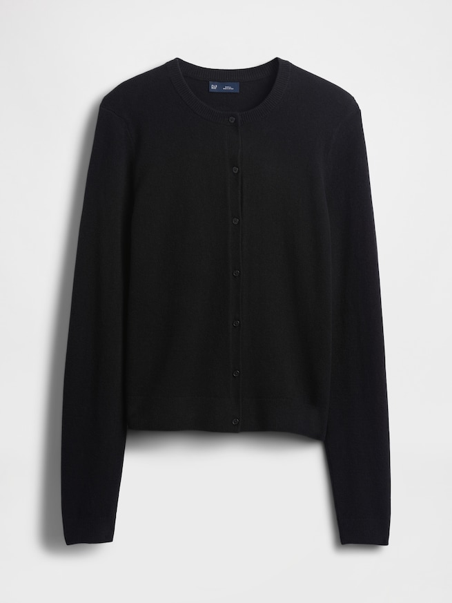 CashSoft カシミヤタッチ クロップドカーディガン-4