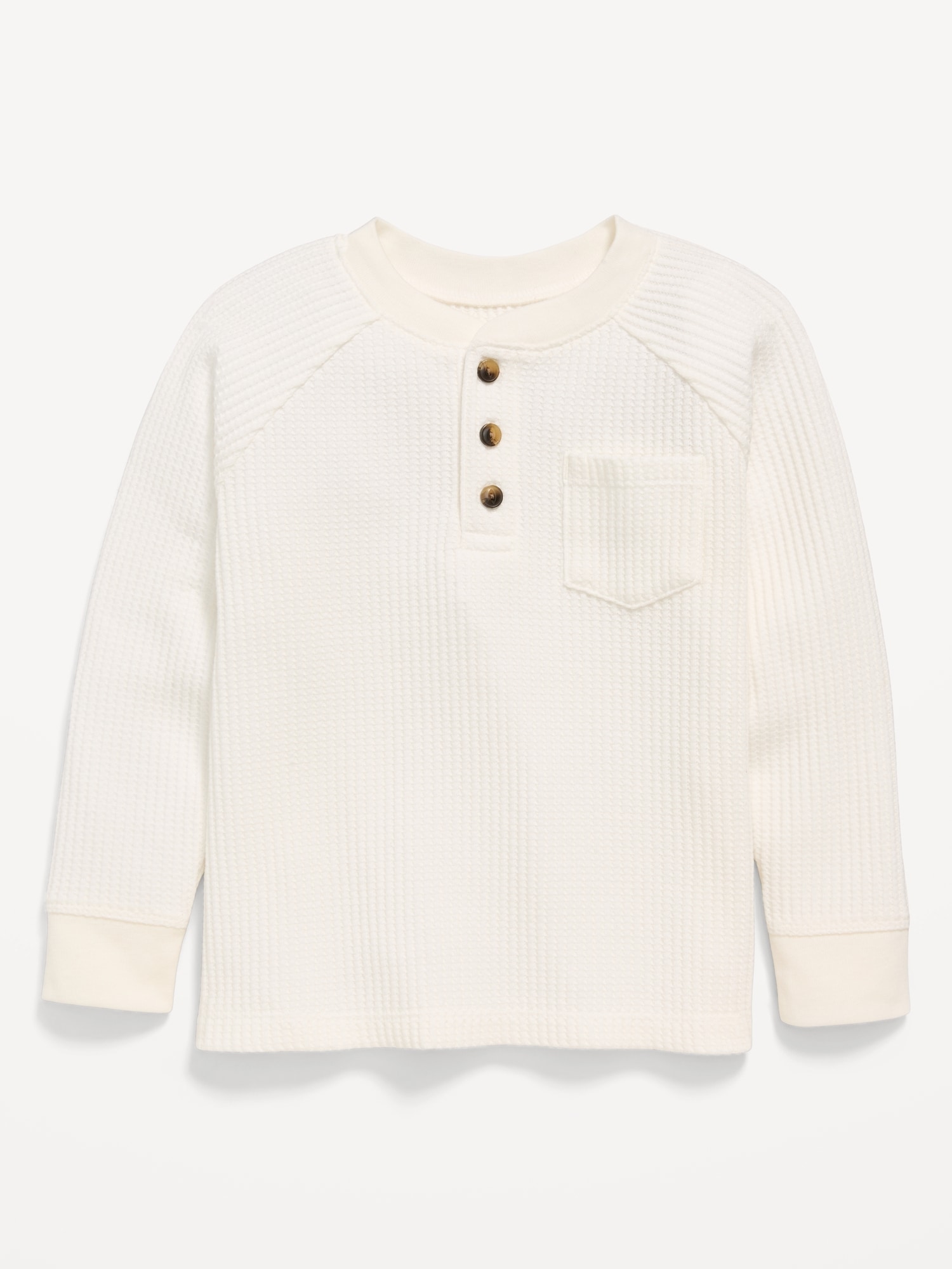Long-Sleeve Henley Waffle-Knit Pocket T-Shirt for Toddler Boys