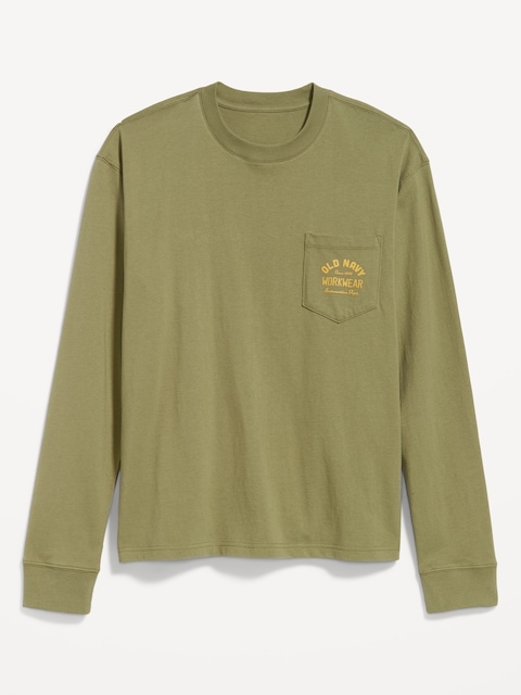 Heavyweight Long-Sleeve Logo-Graphic T-Shirt