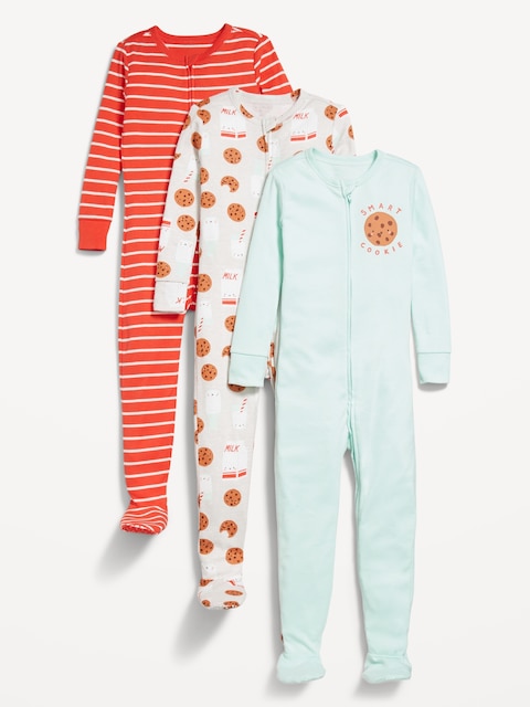 Snug-Fit 2-Way-Zip Pajama One-Piece 3-Pack for Toddler & Baby