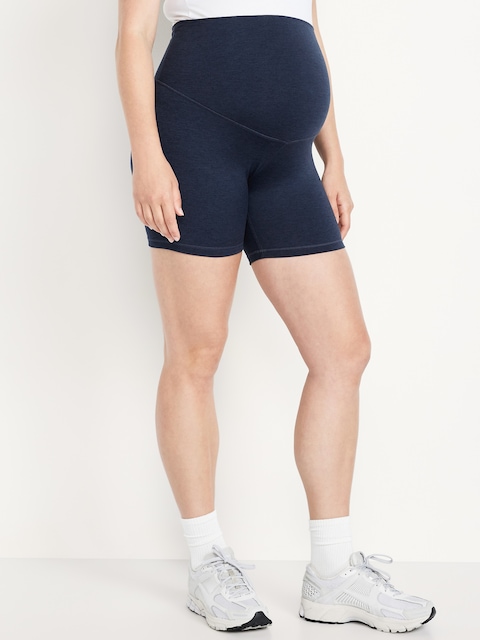 Maternity Full-Panel CloudComfy Biker Shorts -- 6-inch inseam