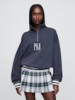 Gap × Malbon ヘビーウェイト ロゴ 1/4ジップアップ トレーナー-0