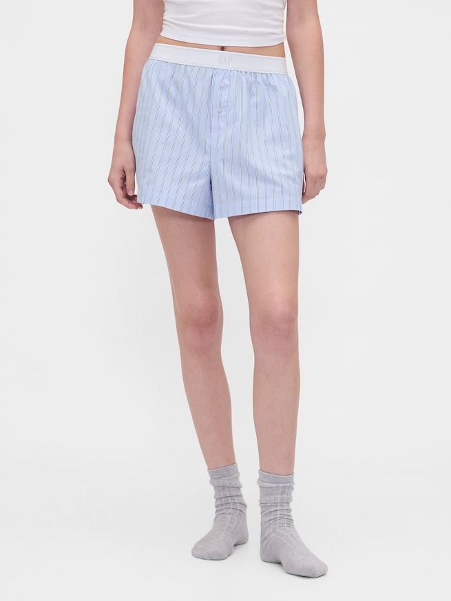 ポプリン GAPロゴ パジャマ ボクサーショートパンツ-1