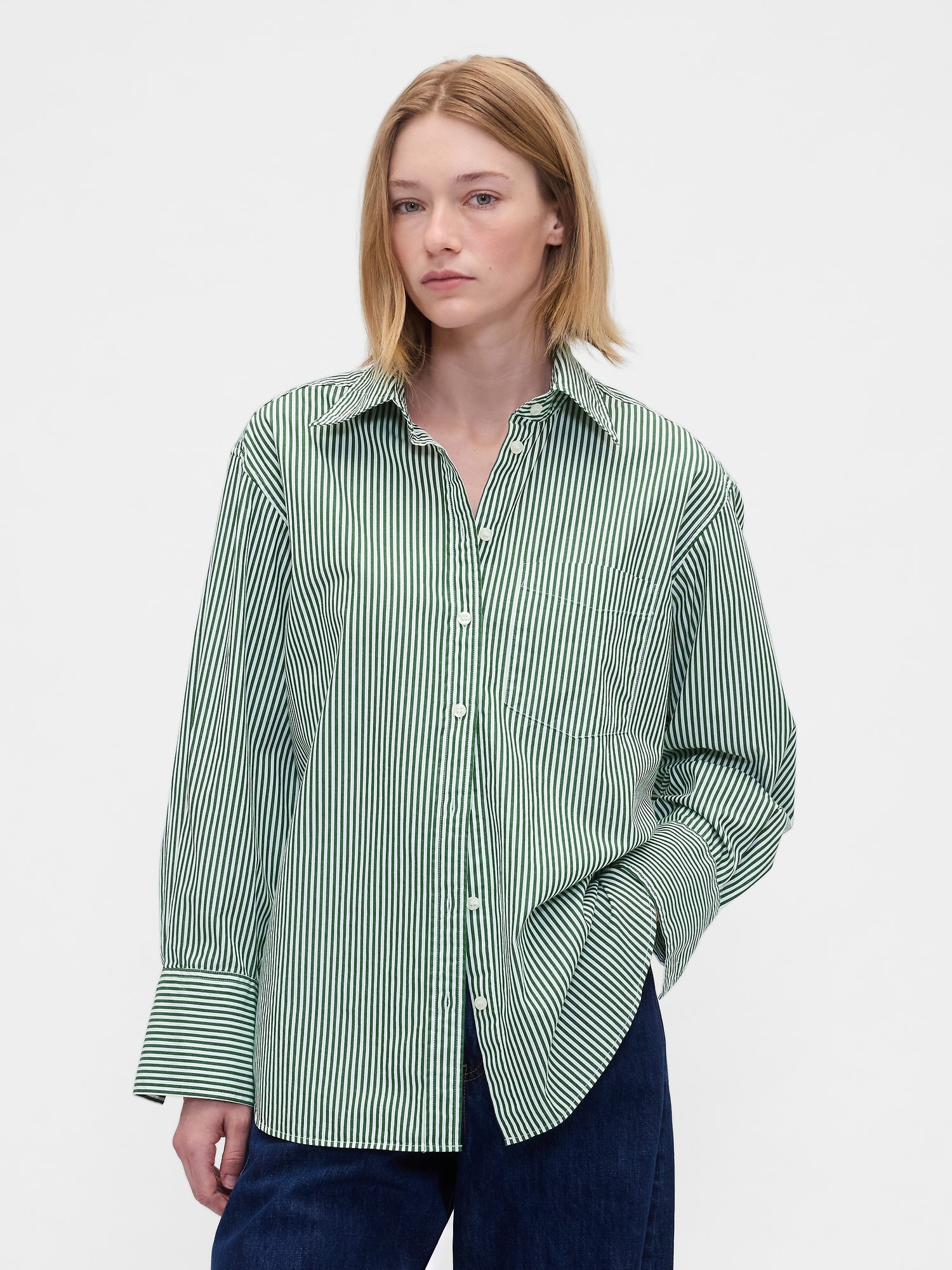 Gap オーガニック コットンポプリン ビッグシャツ Gap オーガニック コットンポプリン ビッグシャツ