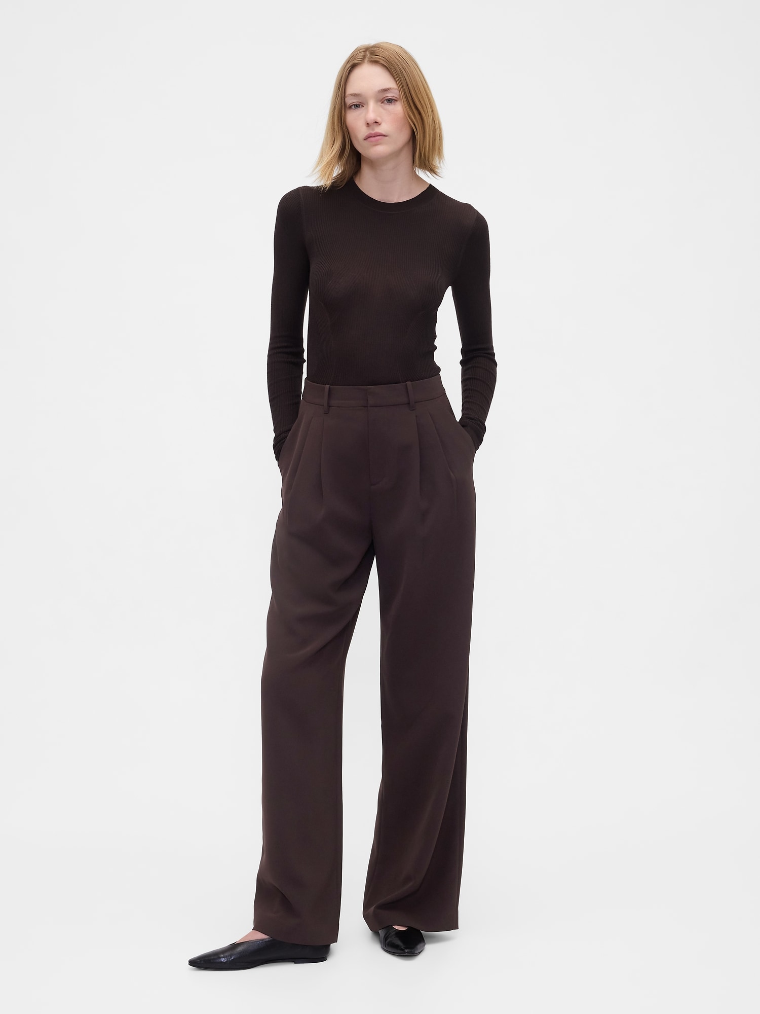 PANTALON TAILLEUR 365 À TAILLE HAUTE À PLIS